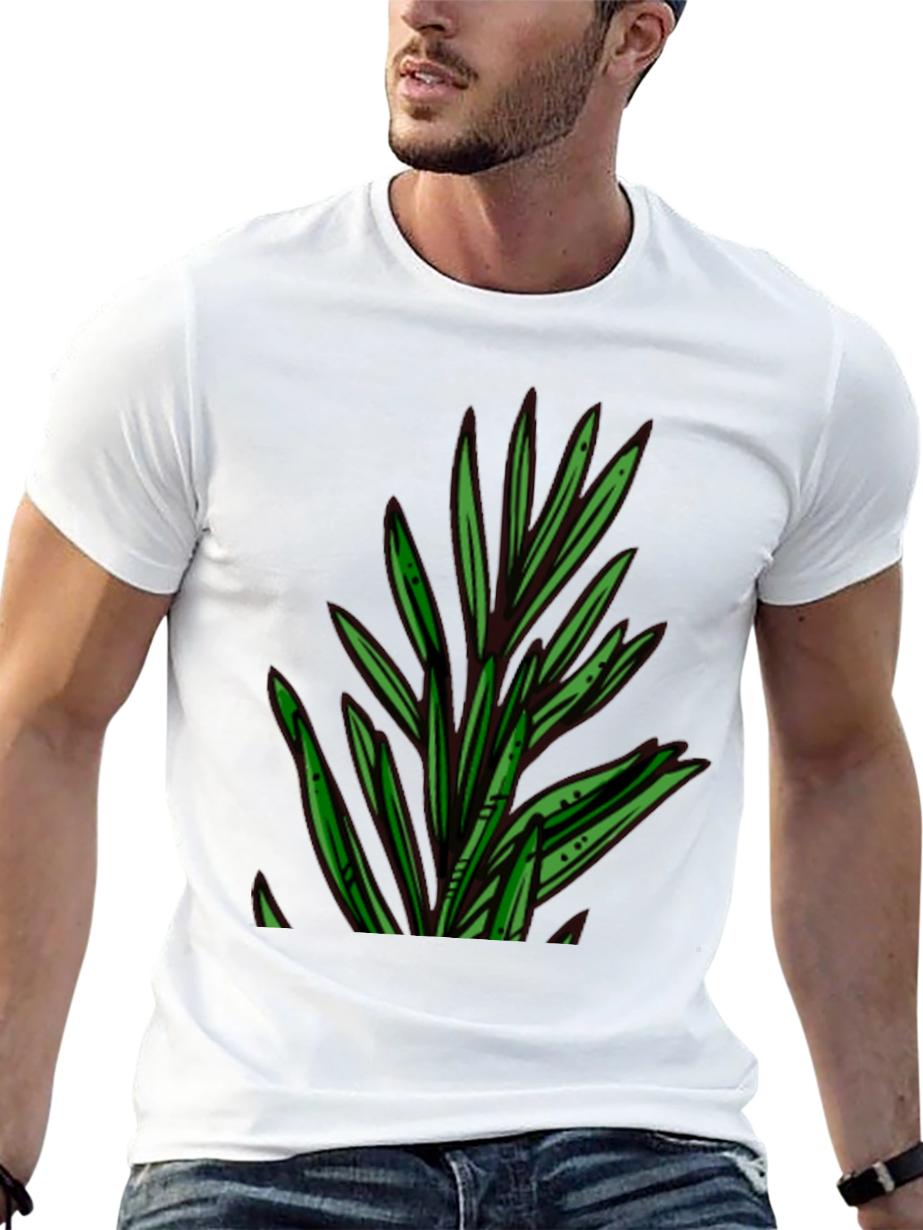 Botanical Print Black T-Shirt
