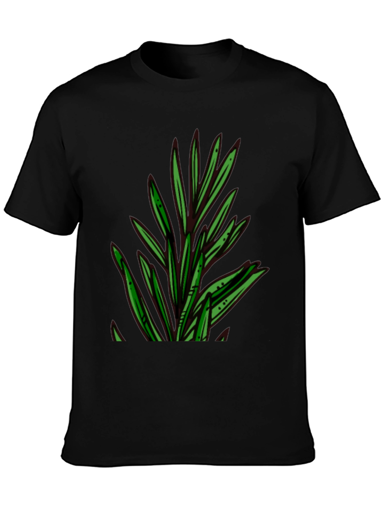 Botanical Print Black T-Shirt
