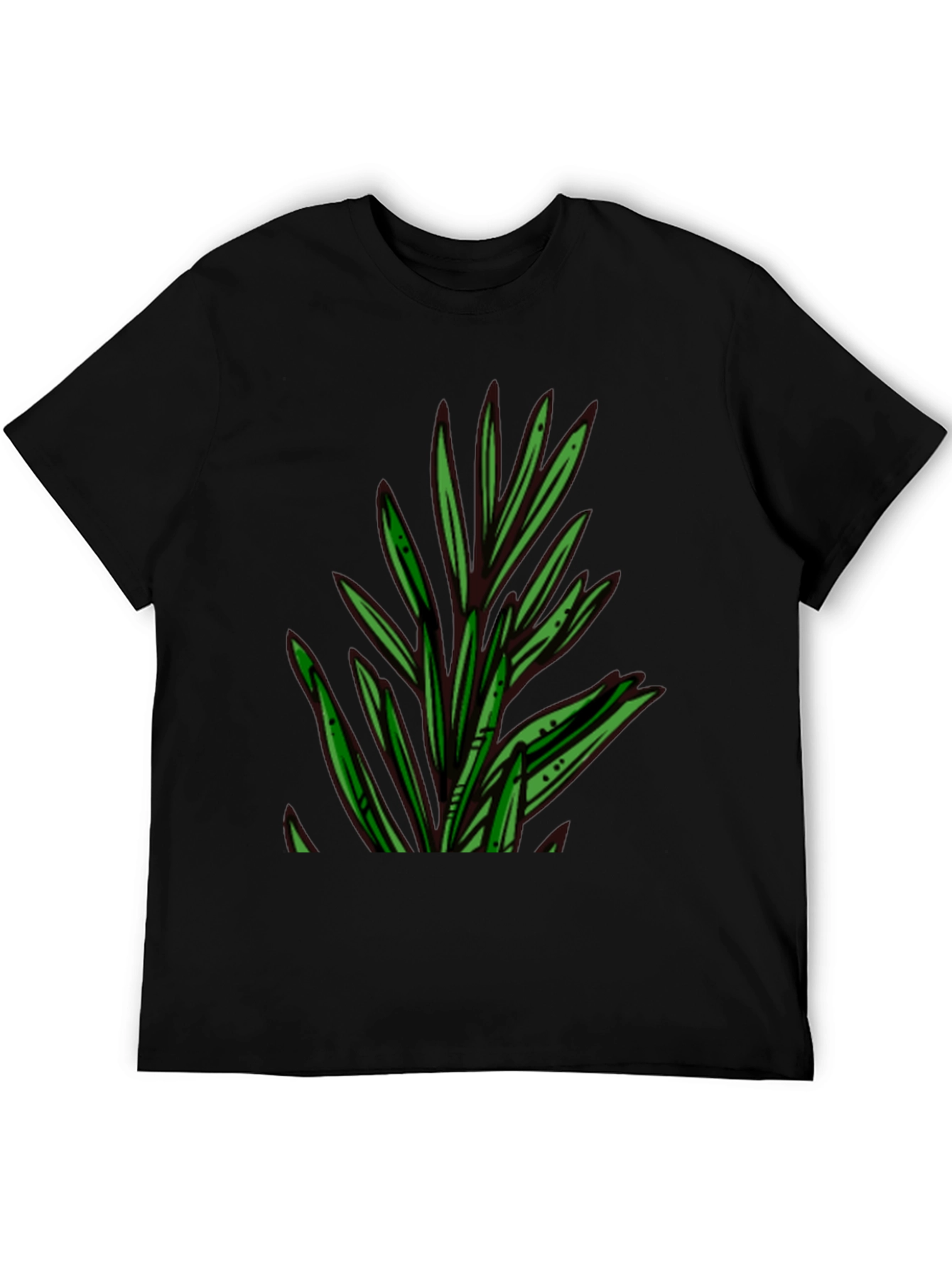 Botanical Print Black T-Shirt