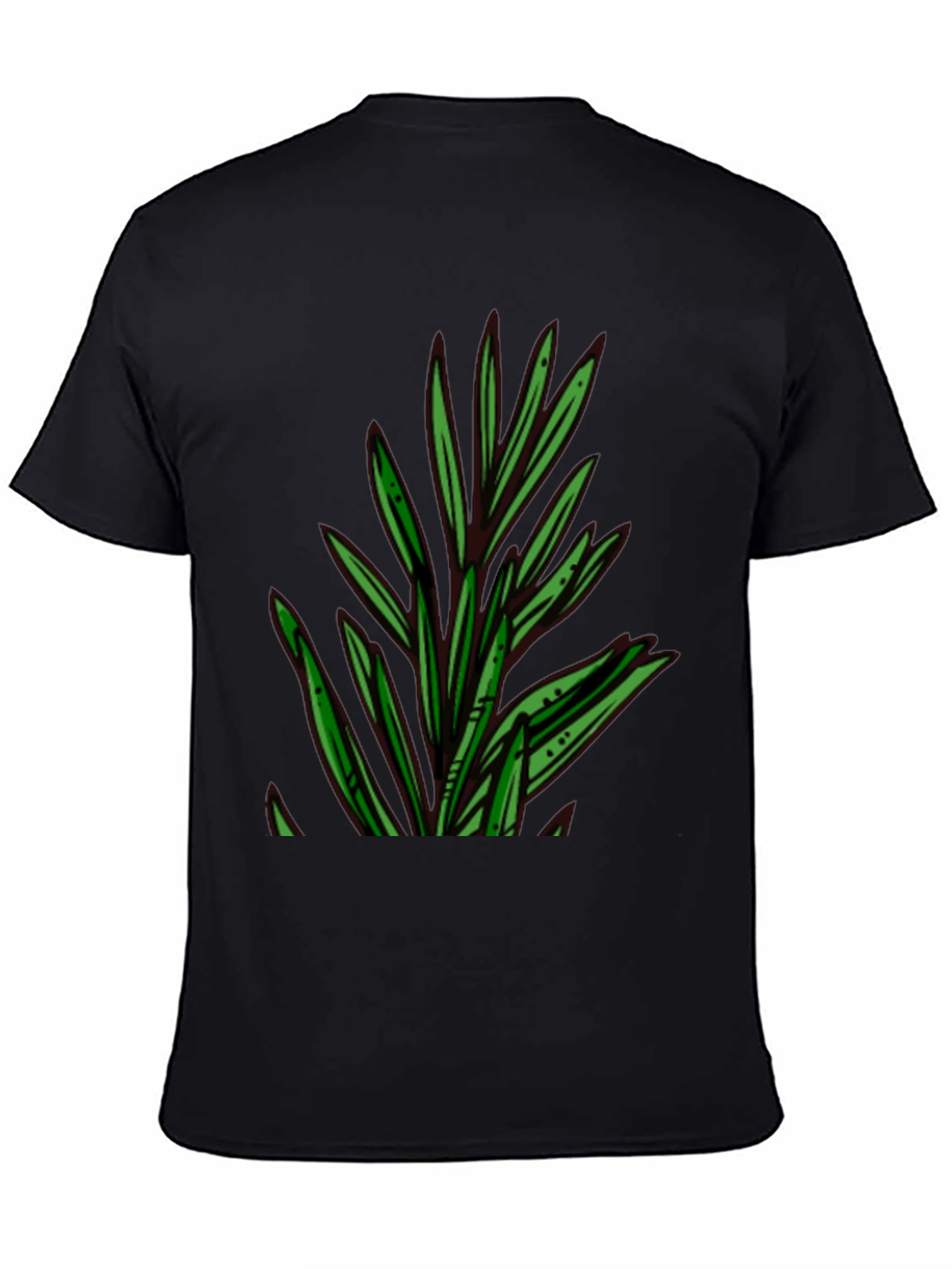 Botanical Print Black T-Shirt