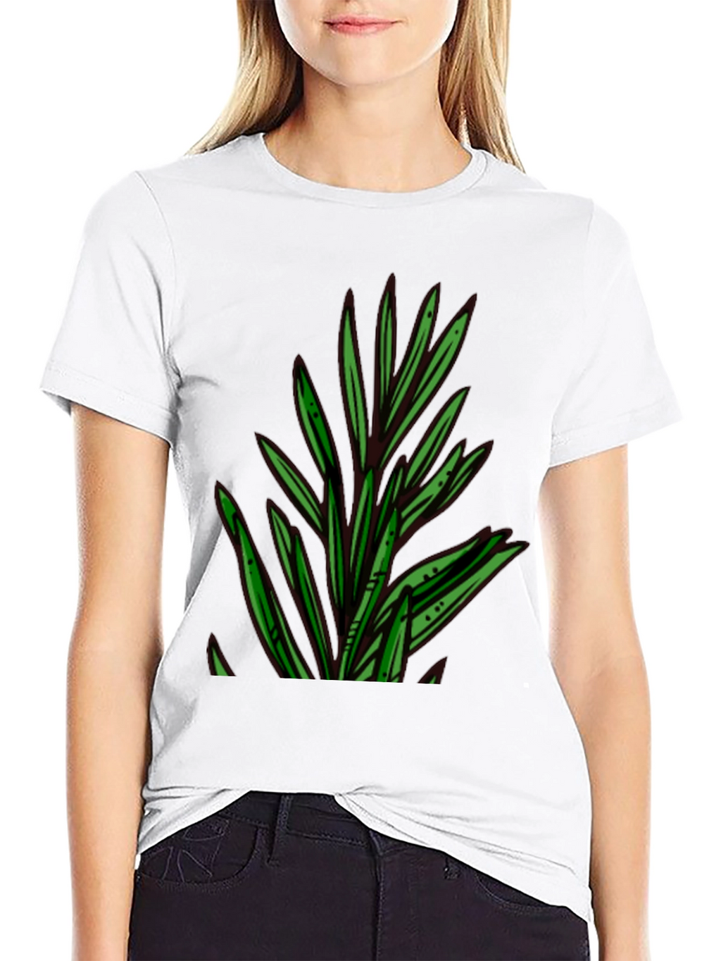 Botanical Print Black T-Shirt