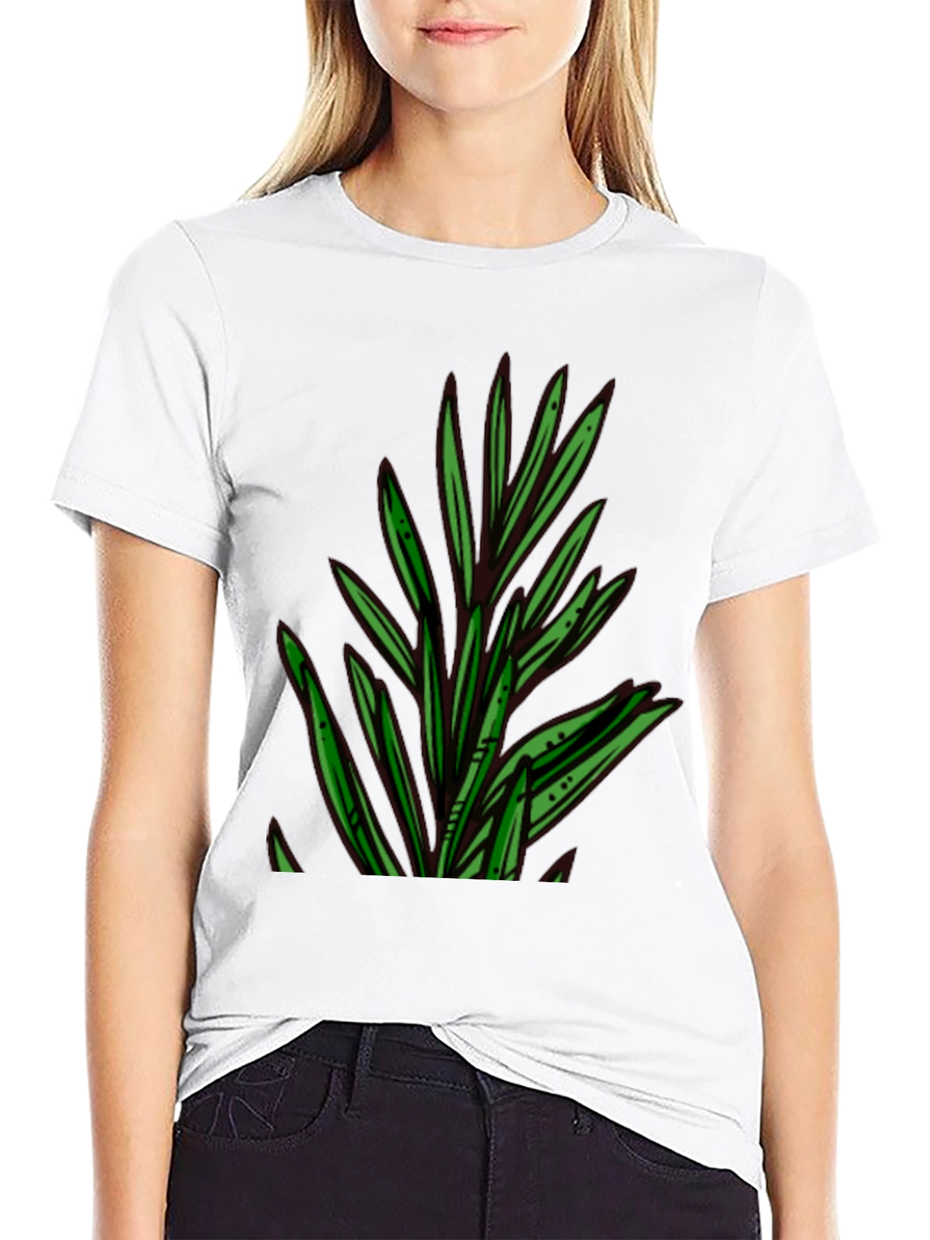 Botanical Print Black T-Shirt