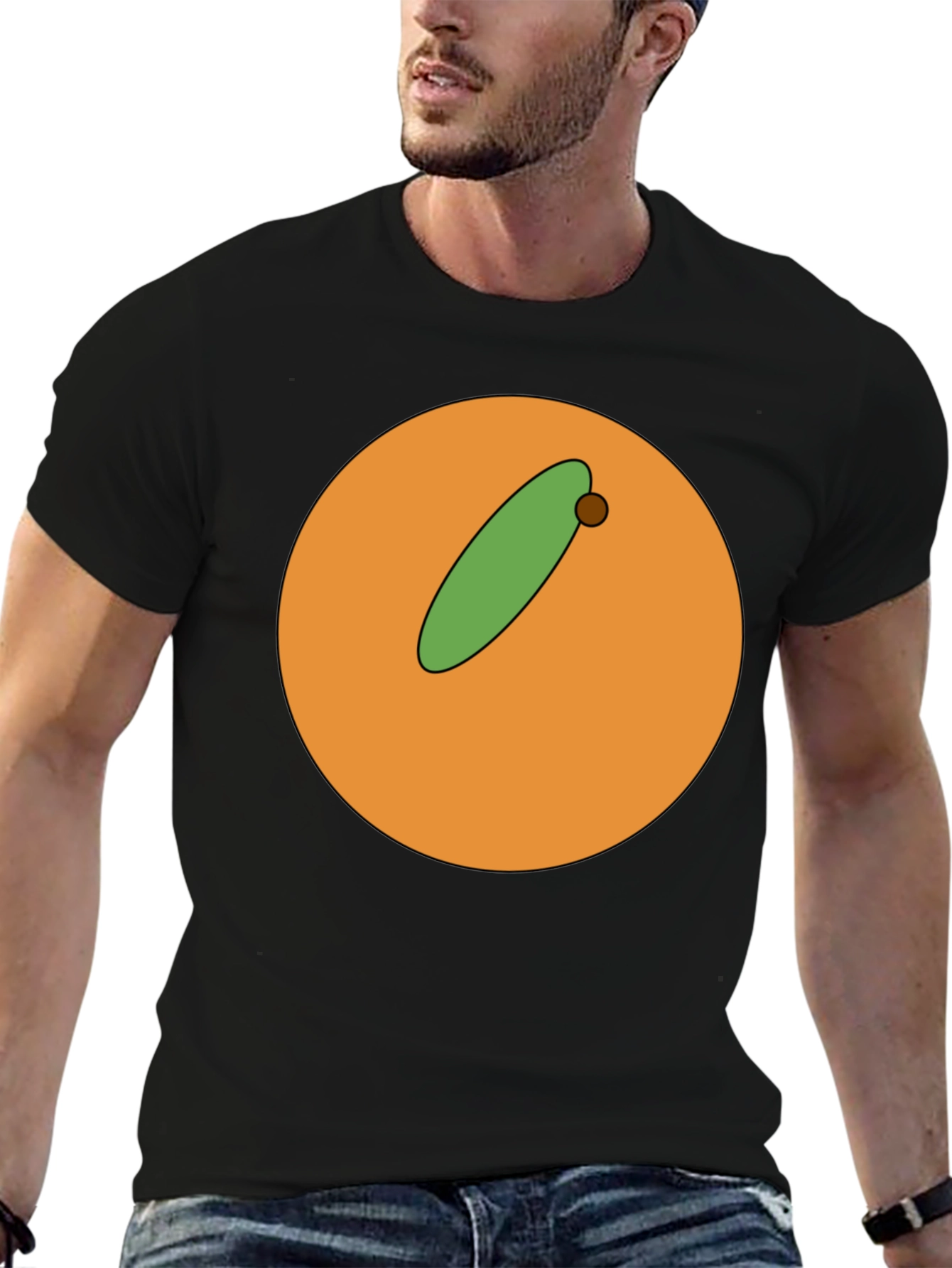 Cartoon Orange with Olive Graphic T-Shirt