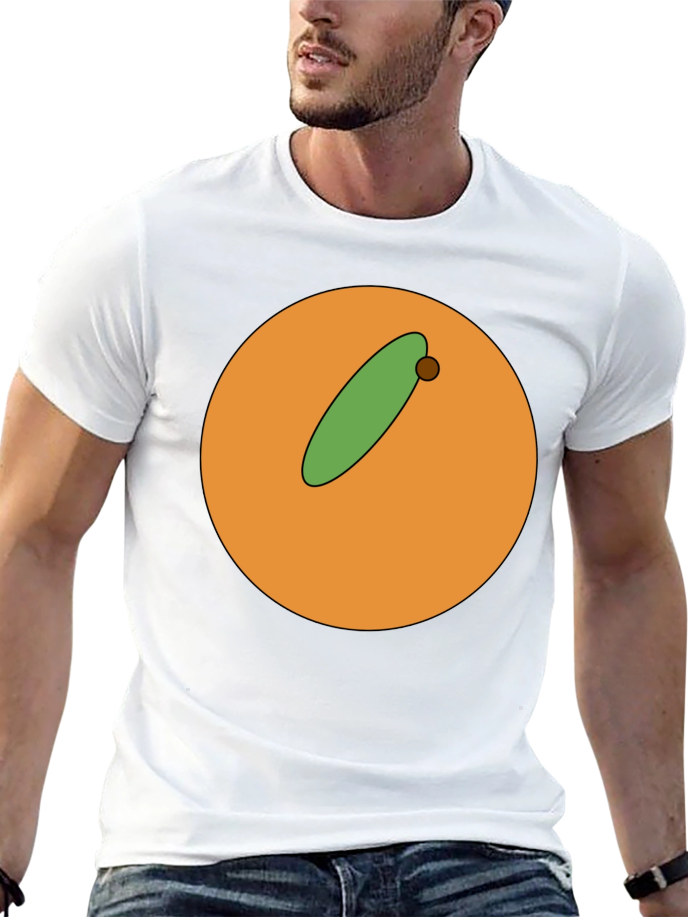 Cartoon Orange with Olive Graphic T-Shirt