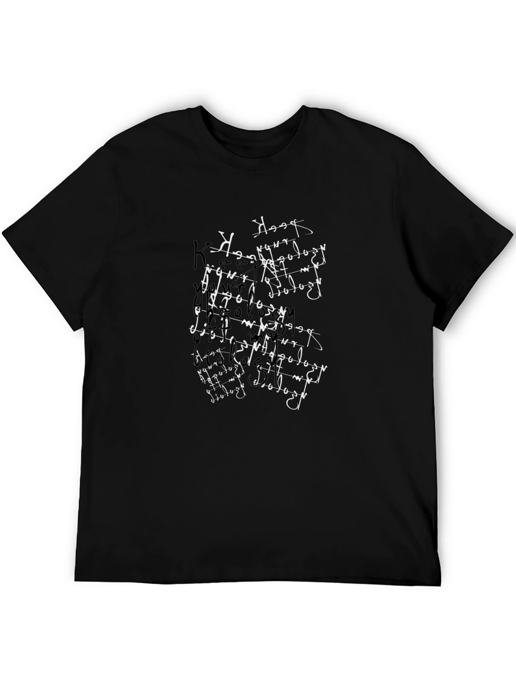 Abstract Script Black Tee