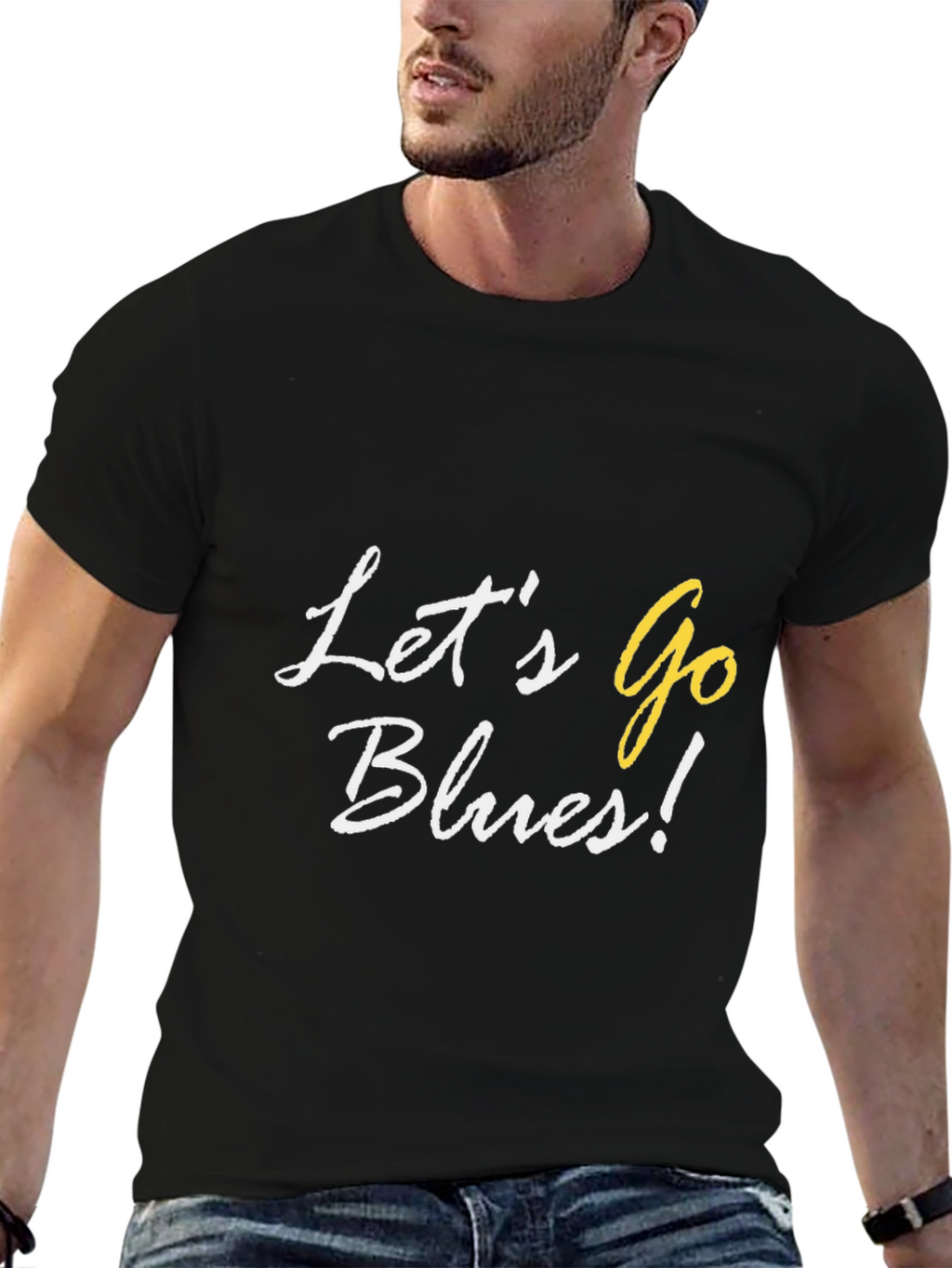 Lets Go Blues! Black Graphic Tee