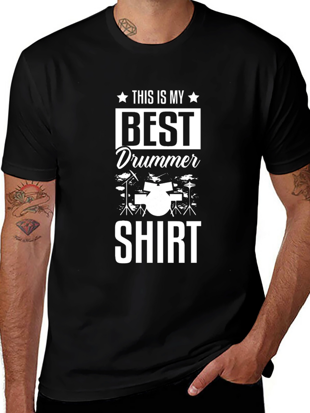 Best Drummer Shirt - Black Cotton Tee