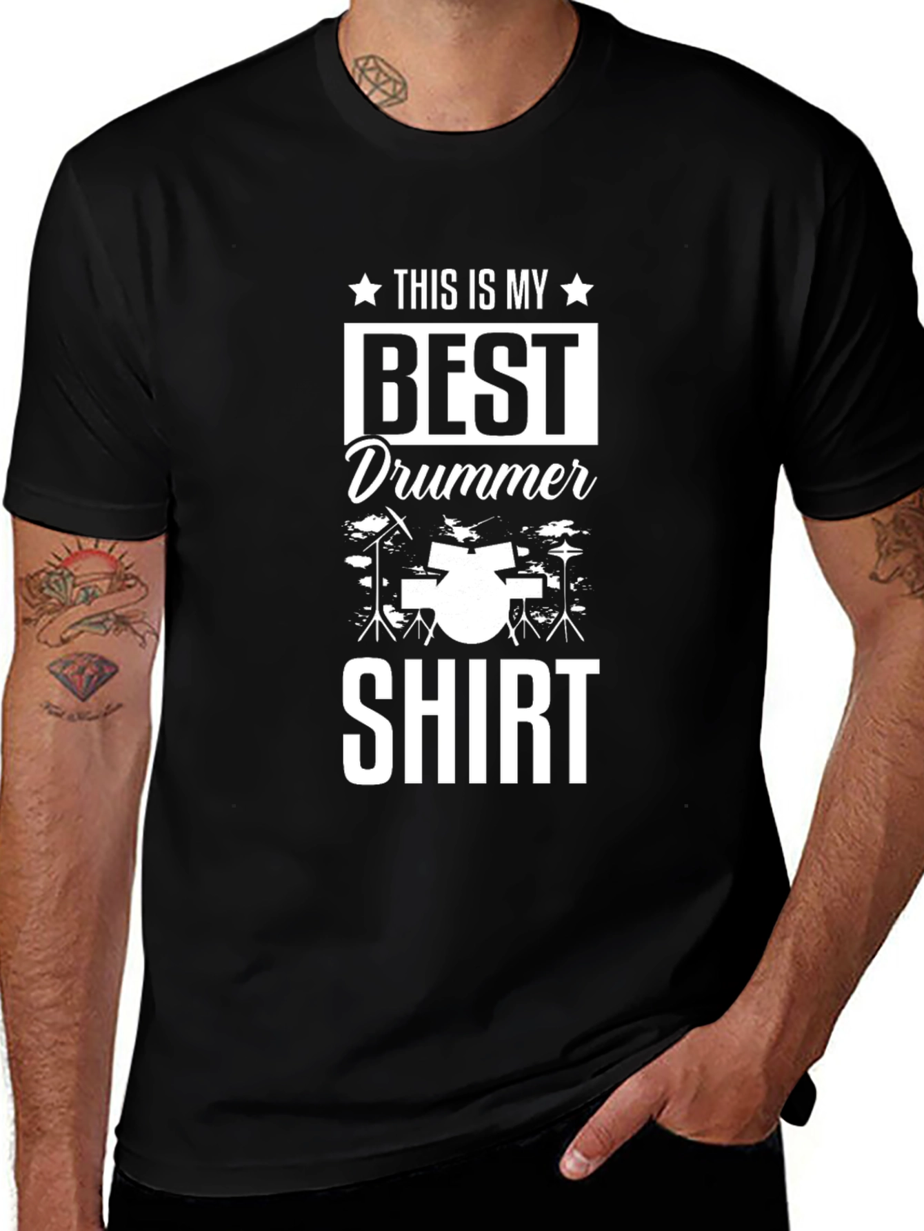 Best Drummer Shirt - Black Cotton Tee