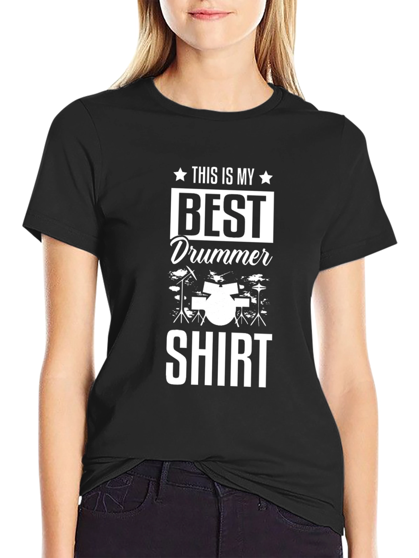Best Drummer Shirt - Black Cotton Tee