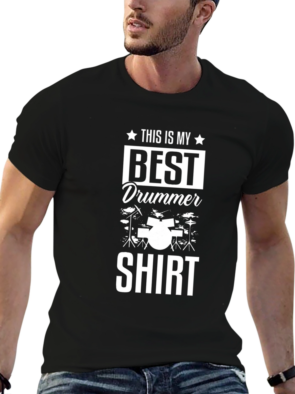 Best Drummer Shirt - Black Cotton Tee