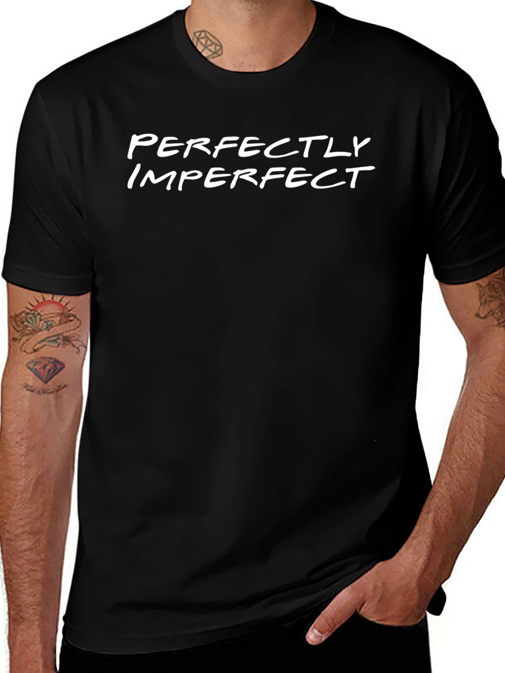 Perfectly Imperfect Black Graphic Tee