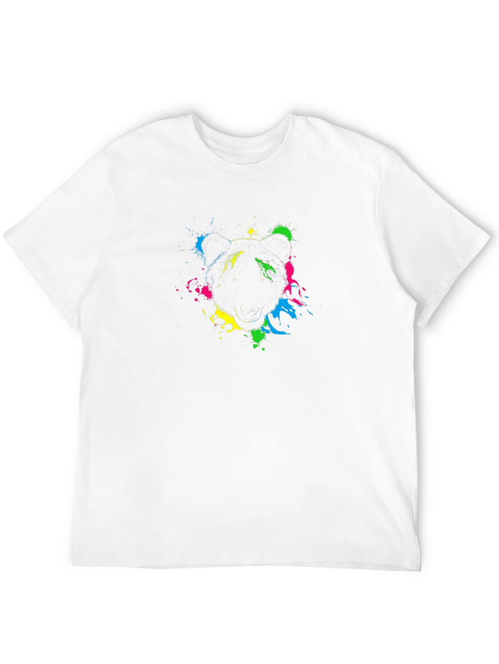 Abstract Bear Graphic Black T-Shirt