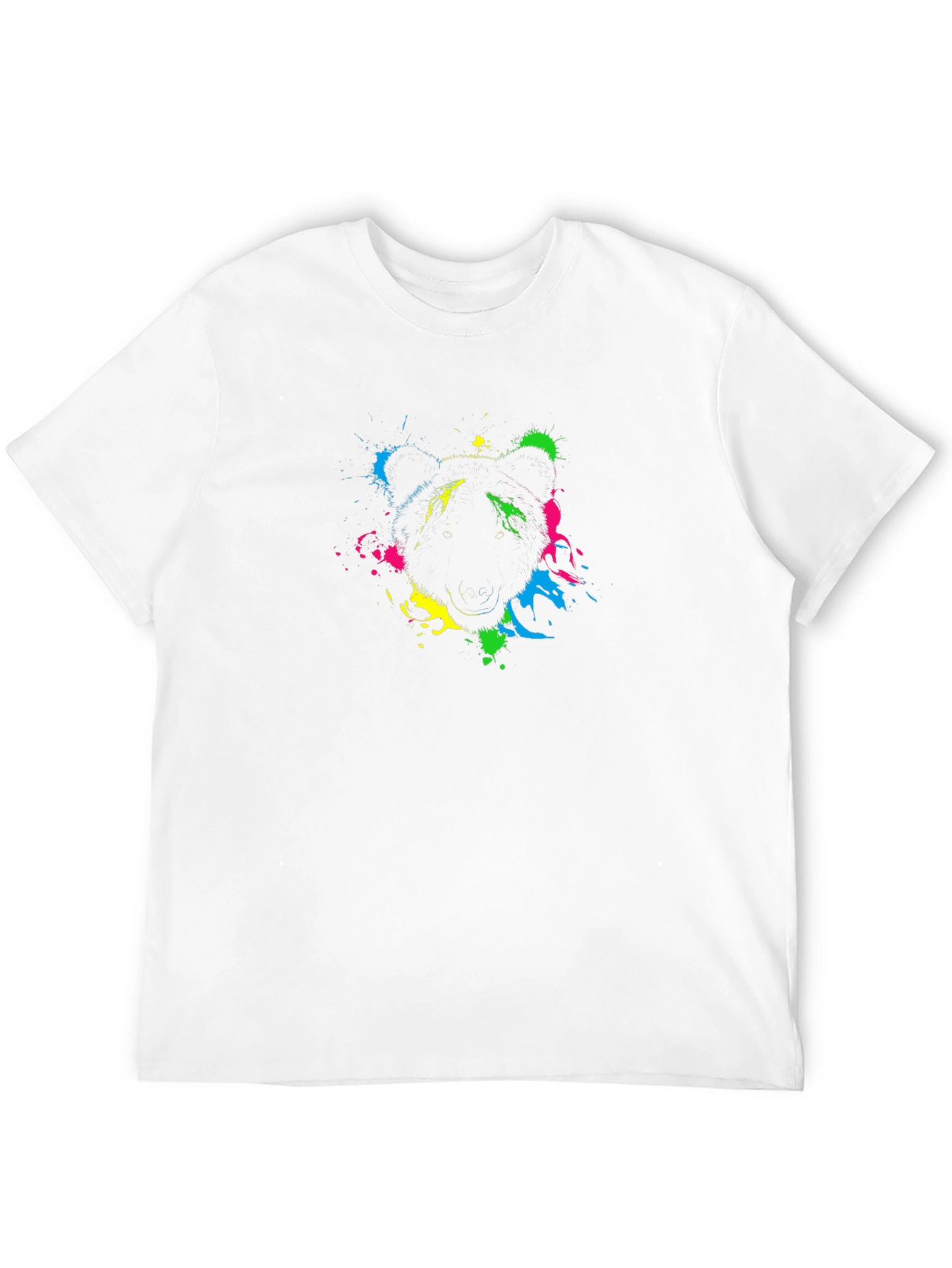 Abstract Bear Graphic Black T-Shirt