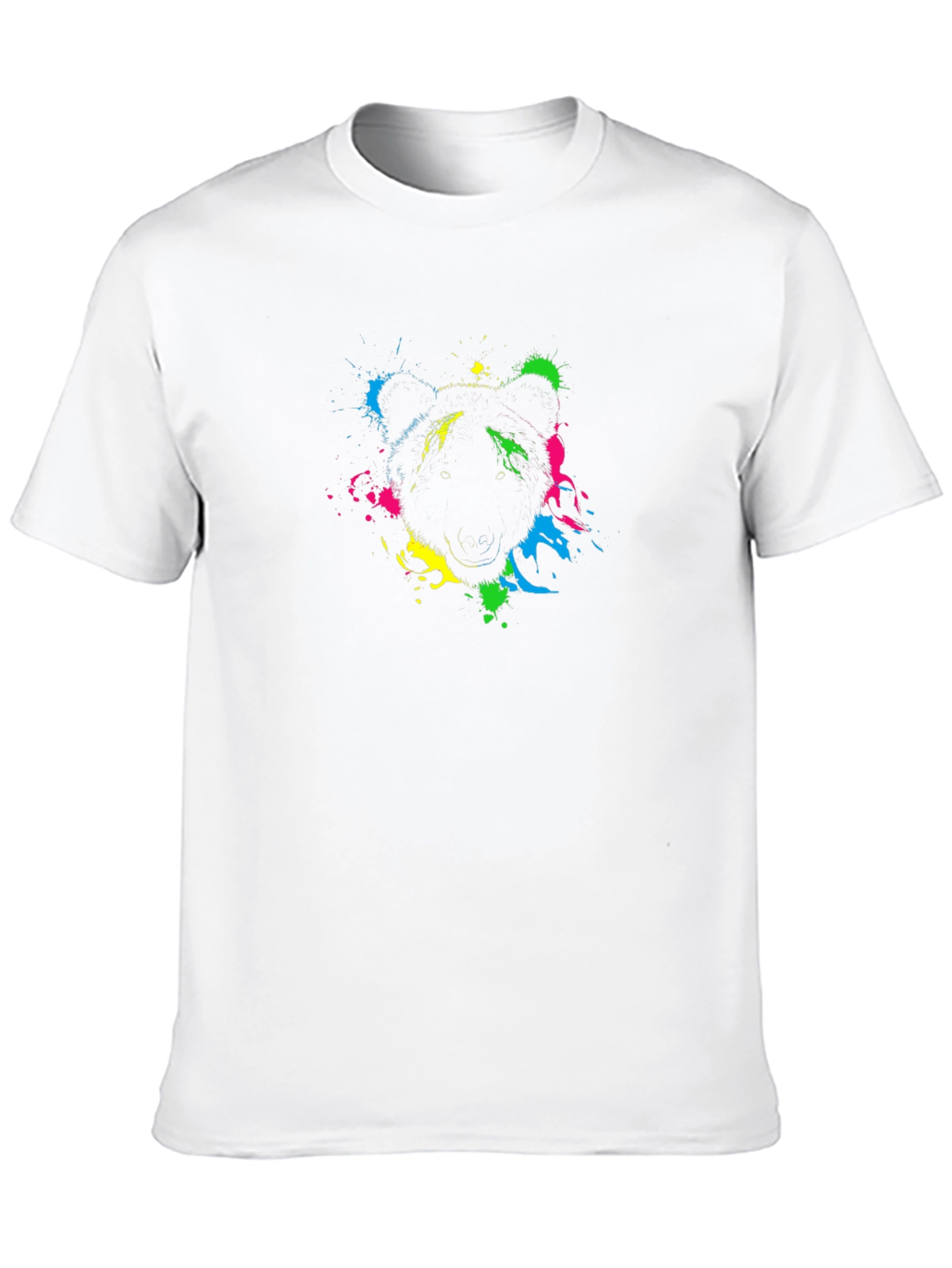 Abstract Bear Graphic Black T-Shirt