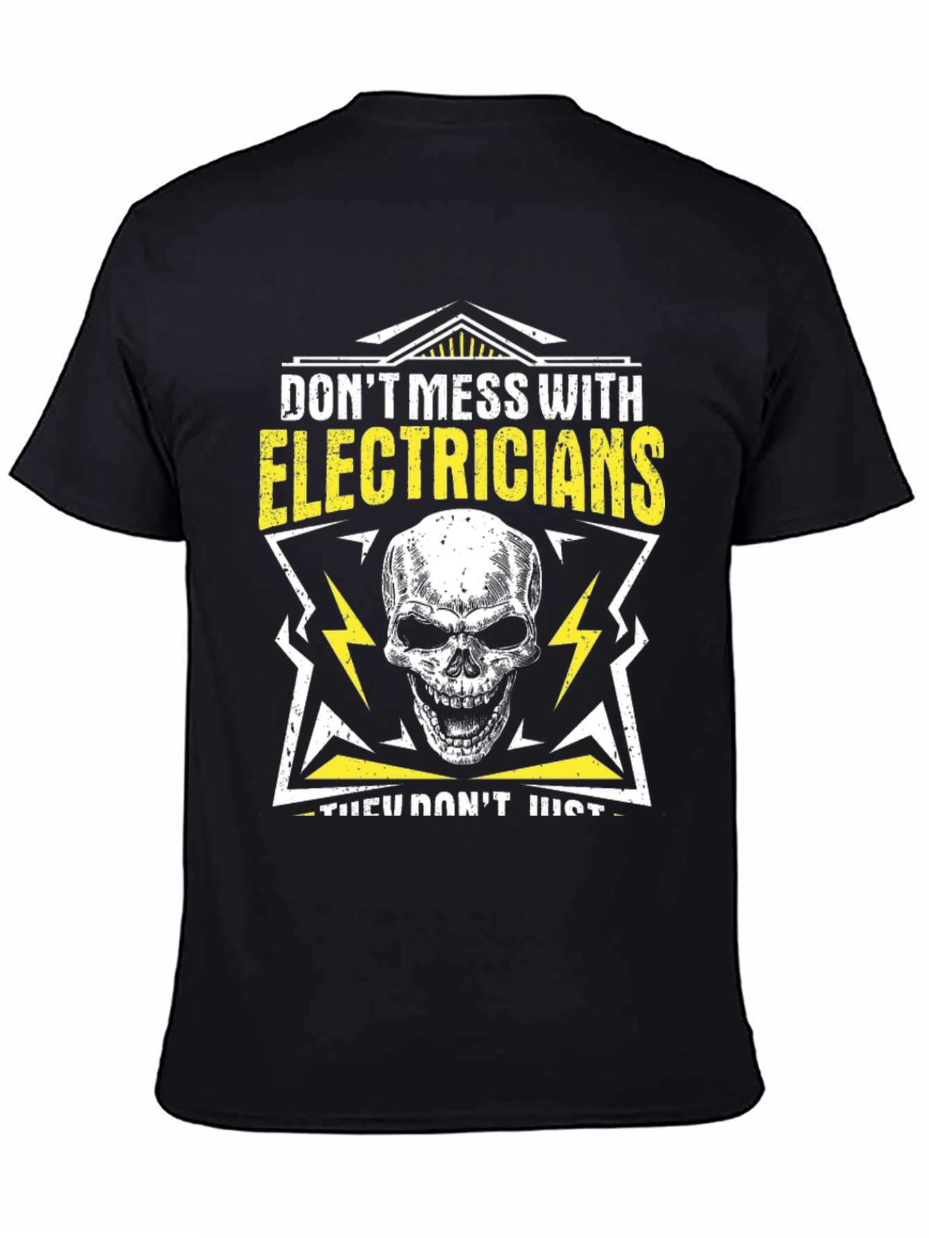 Electrician Skull Graphic T-Shirt