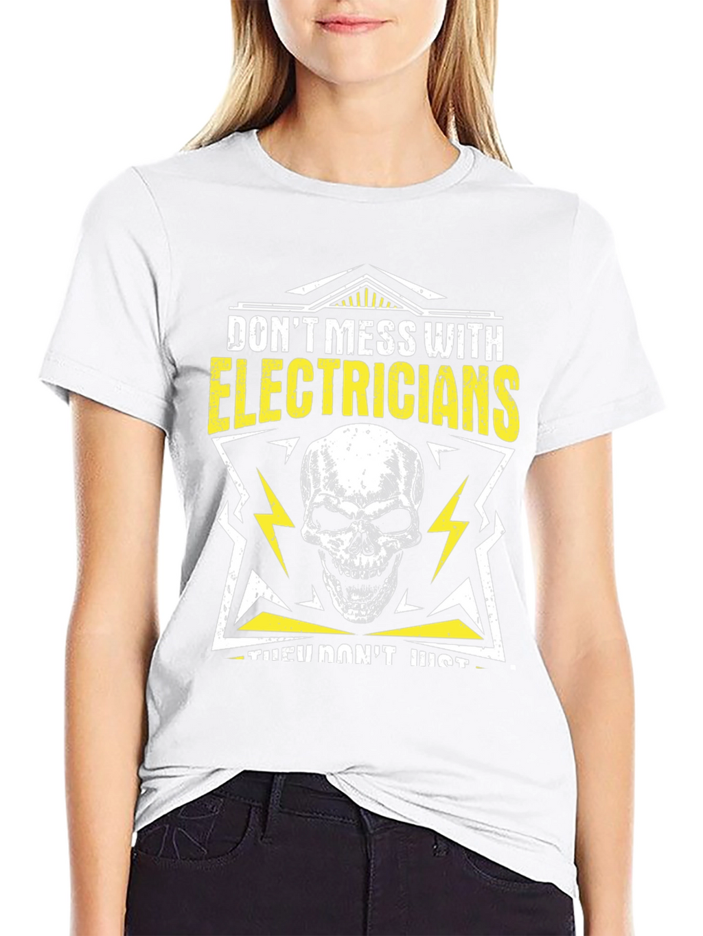 Electrician Skull Graphic T-Shirt