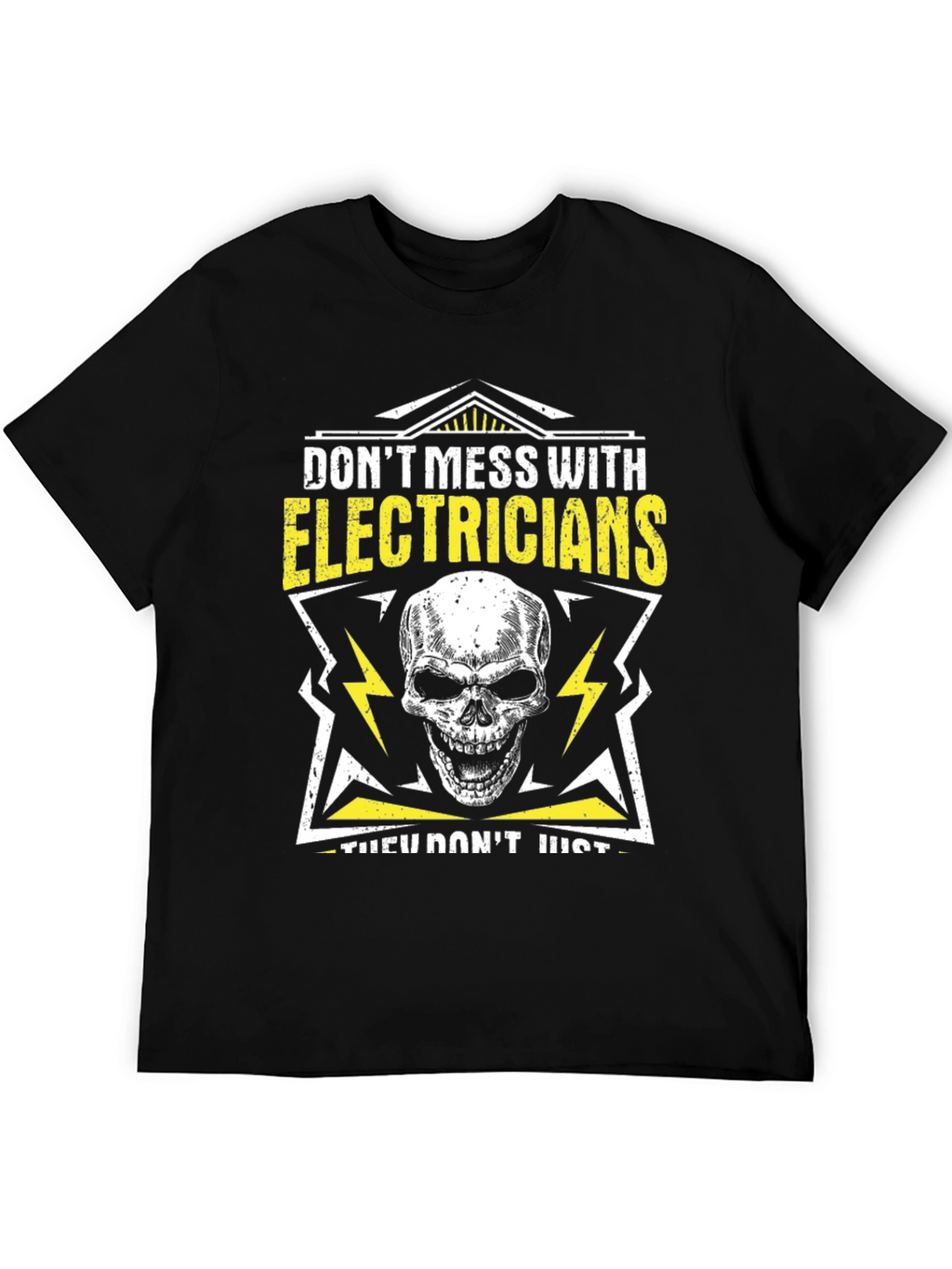 Electrician Skull Graphic T-Shirt