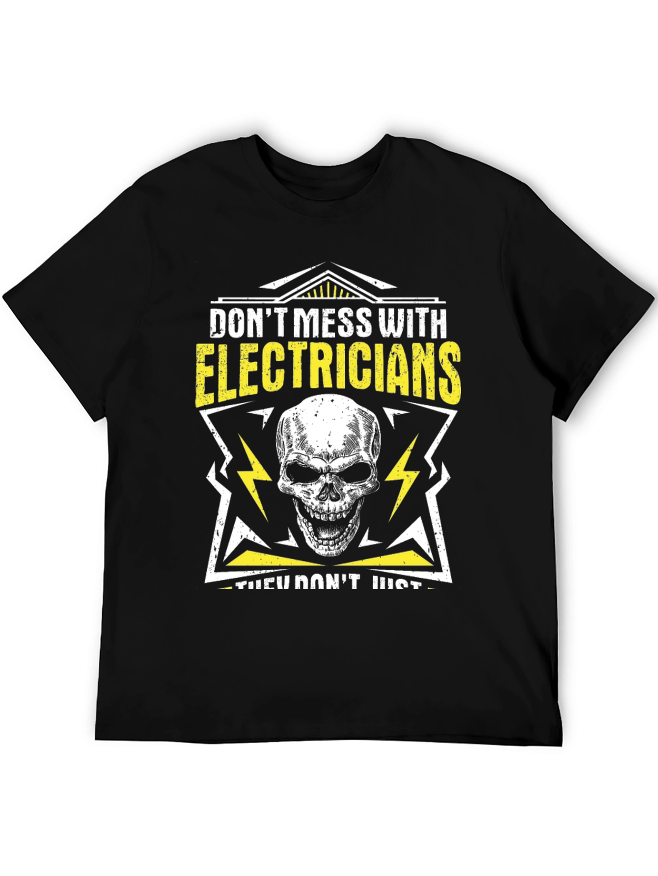 Electrician Skull Graphic T-Shirt