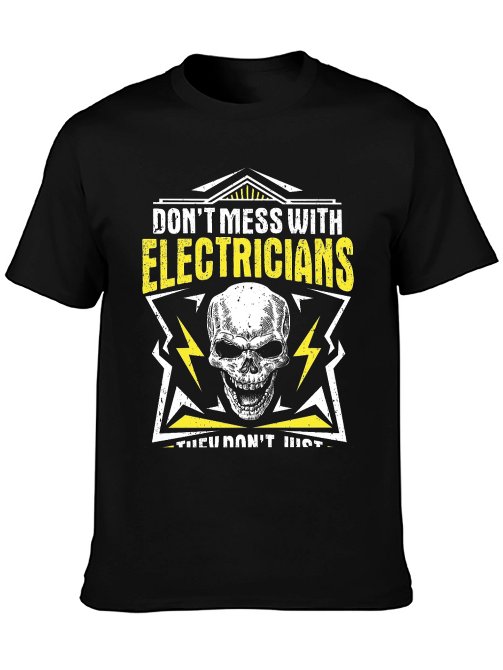 Electrician Skull Graphic T-Shirt