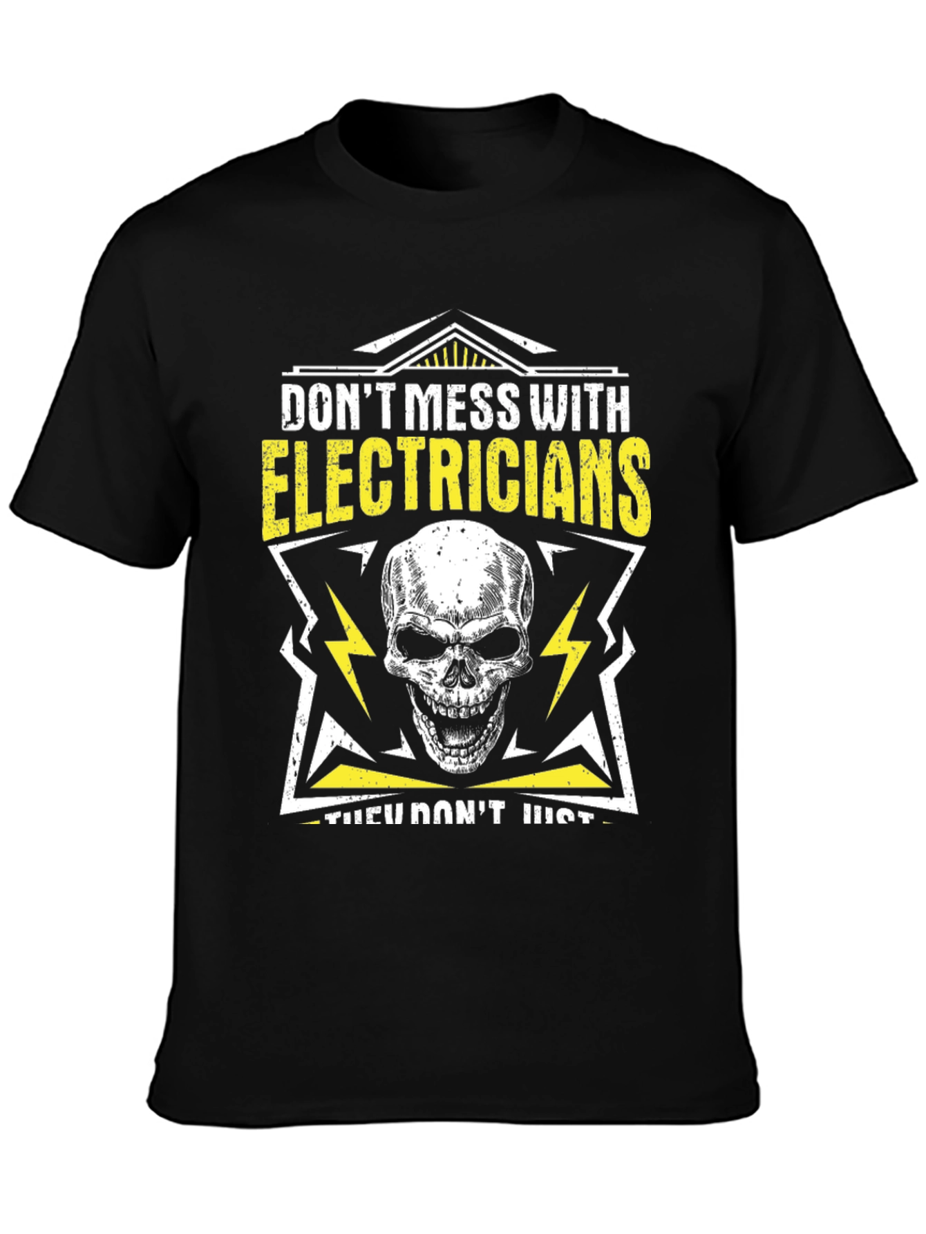 Electrician Skull Graphic T-Shirt