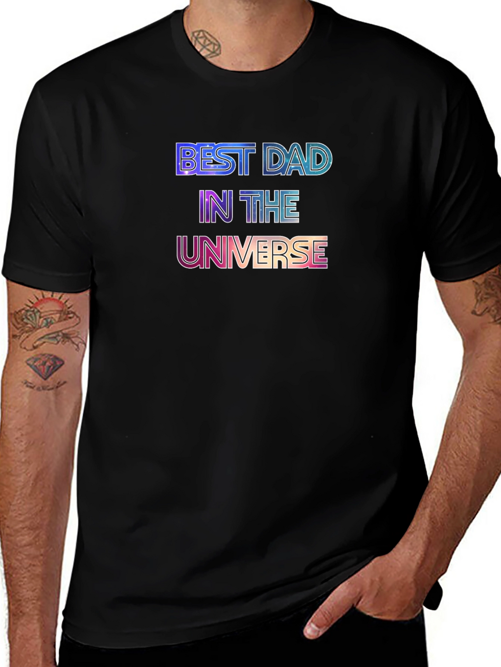 Best Dad in the Universe Black T-Shirt
