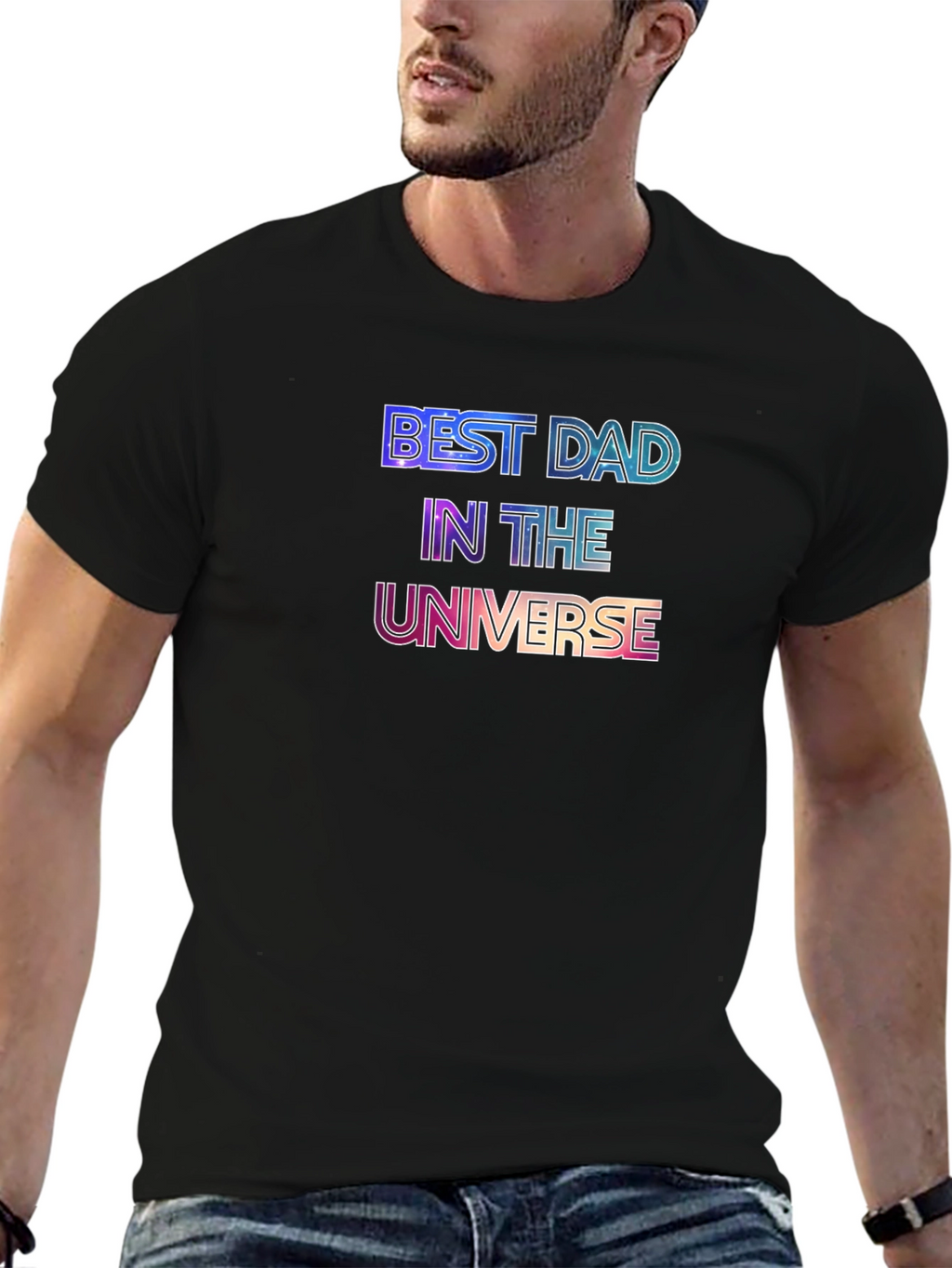 Best Dad in the Universe Black T-Shirt