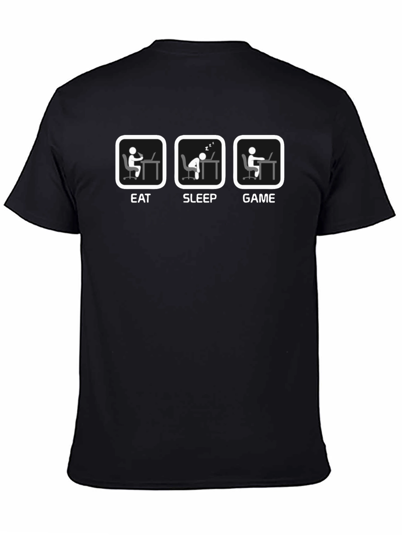 Eat Sleep Game Black Graphic Tee Shirt