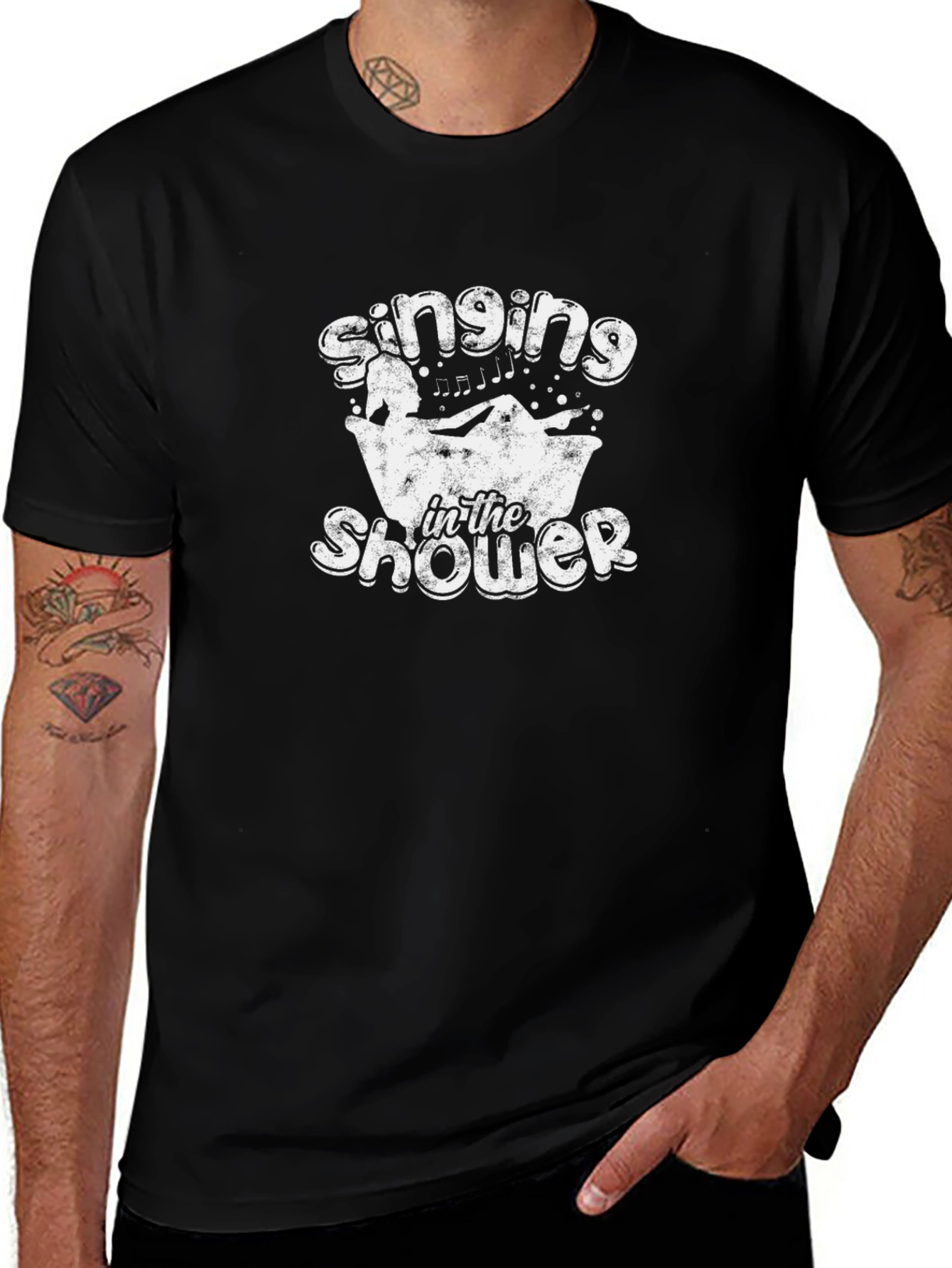 Singing In The Shower Black Cotton Tee