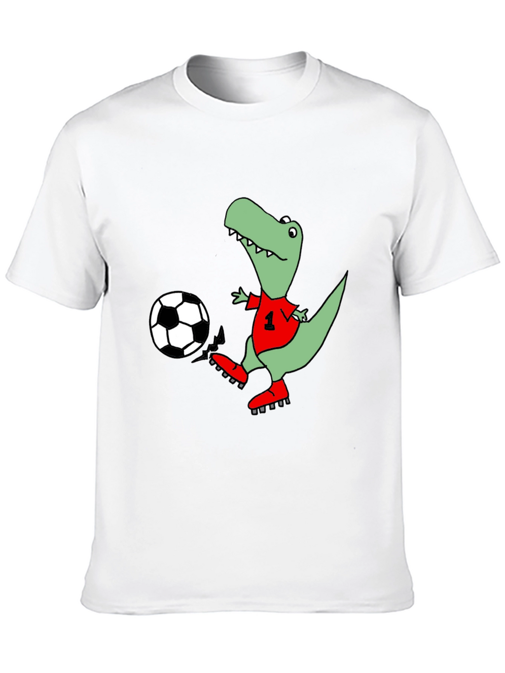 Dino Soccer T-Shirt - Black Cotton Tee