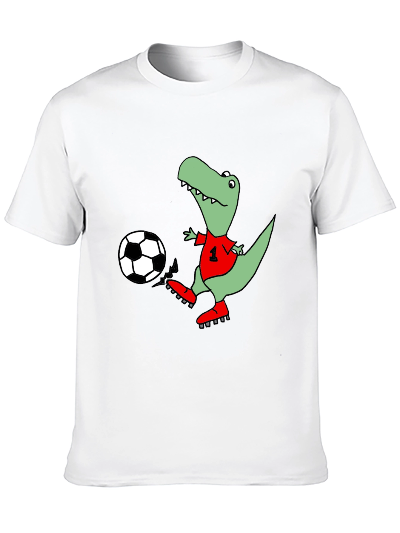 Dino Soccer T-Shirt - Black Cotton Tee
