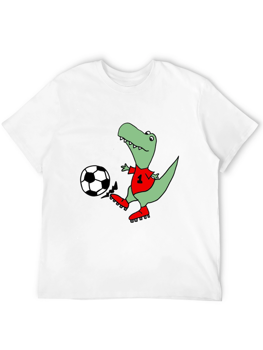 Dino Soccer T-Shirt - Black Cotton Tee