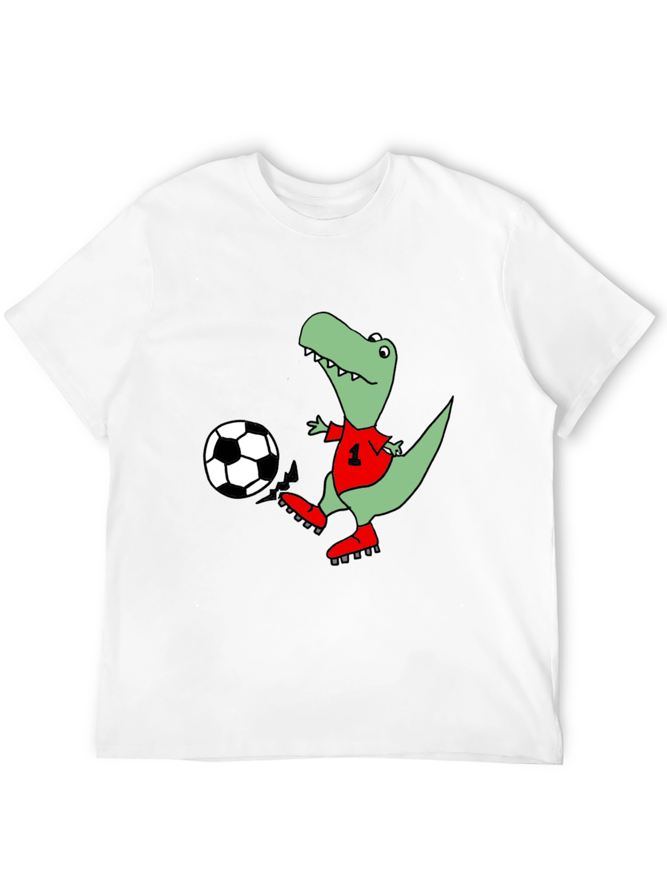Dino Soccer T-Shirt - Black Cotton Tee