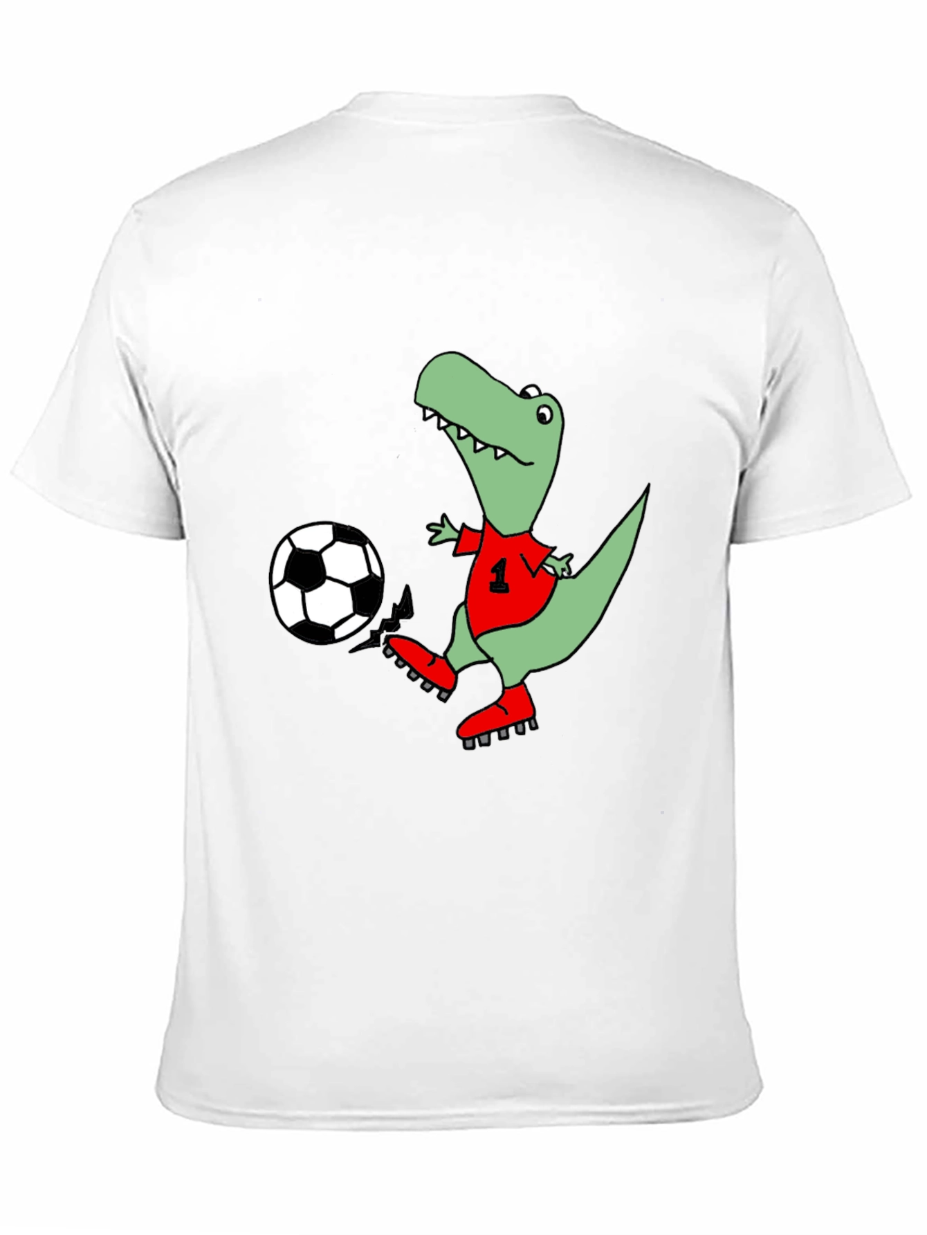 Dino Soccer T-Shirt - Black Cotton Tee