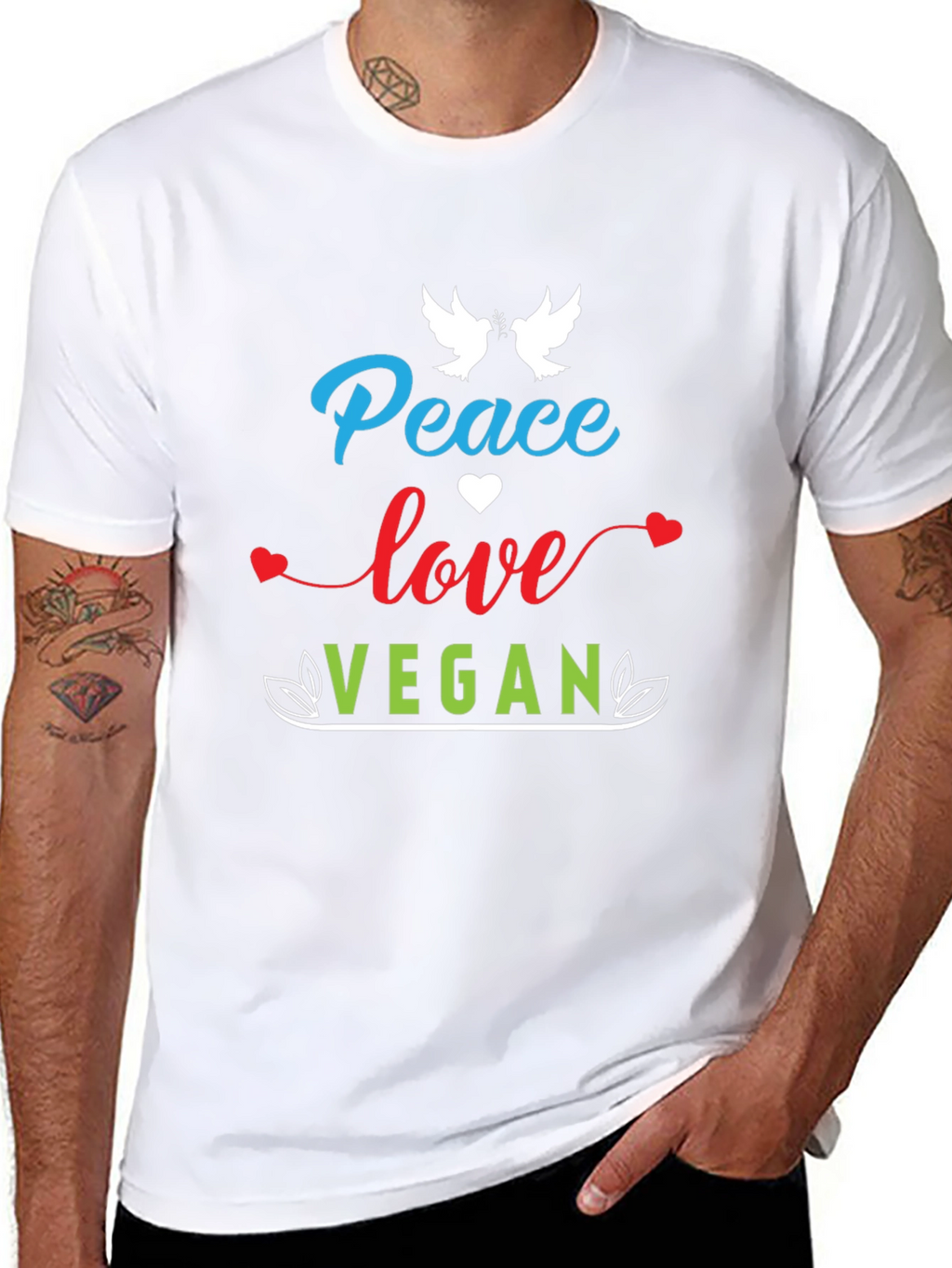 Peace Love Vegan Graphic Tee