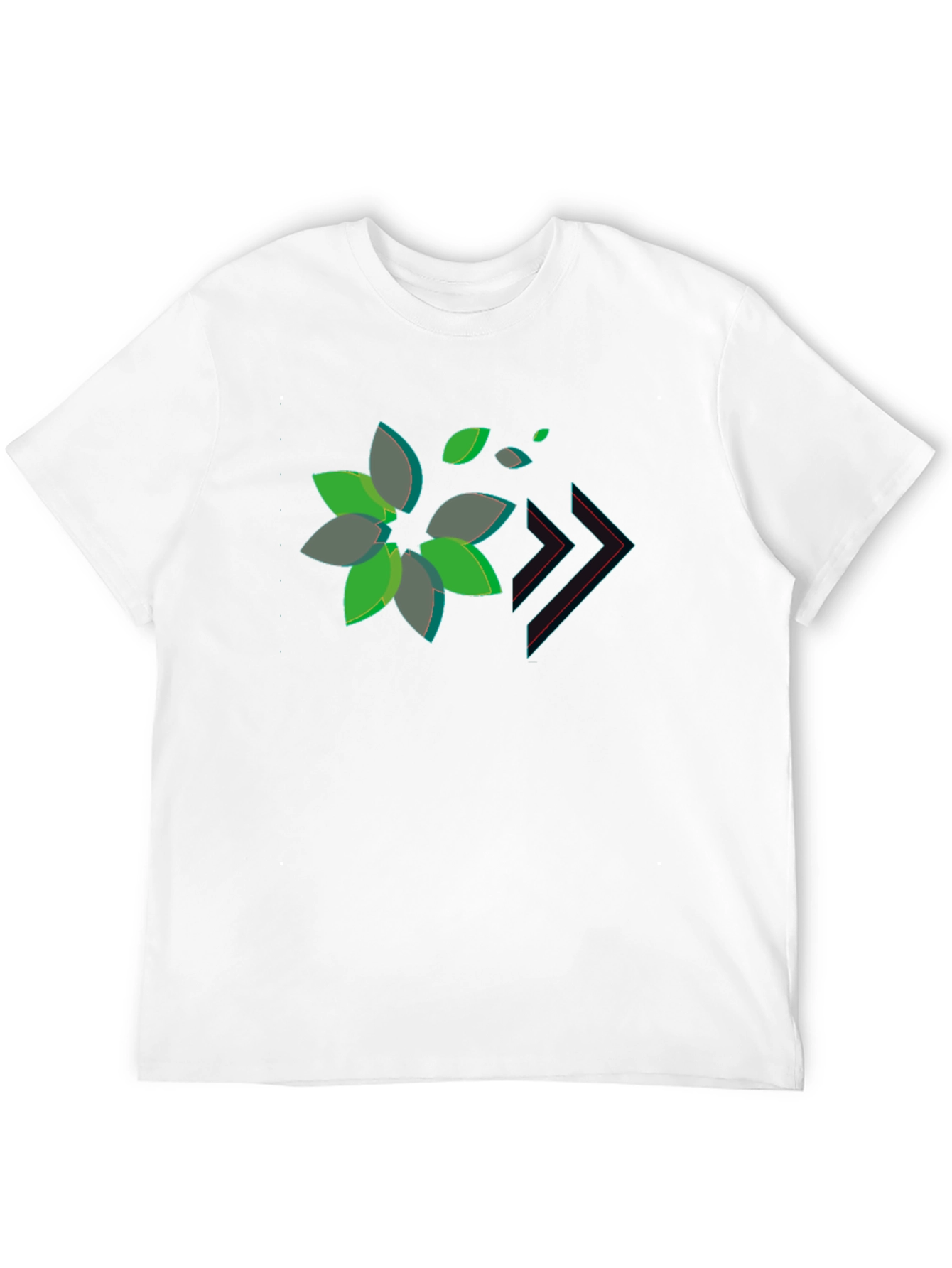Stylish Black Tee with Abstract Floral Design