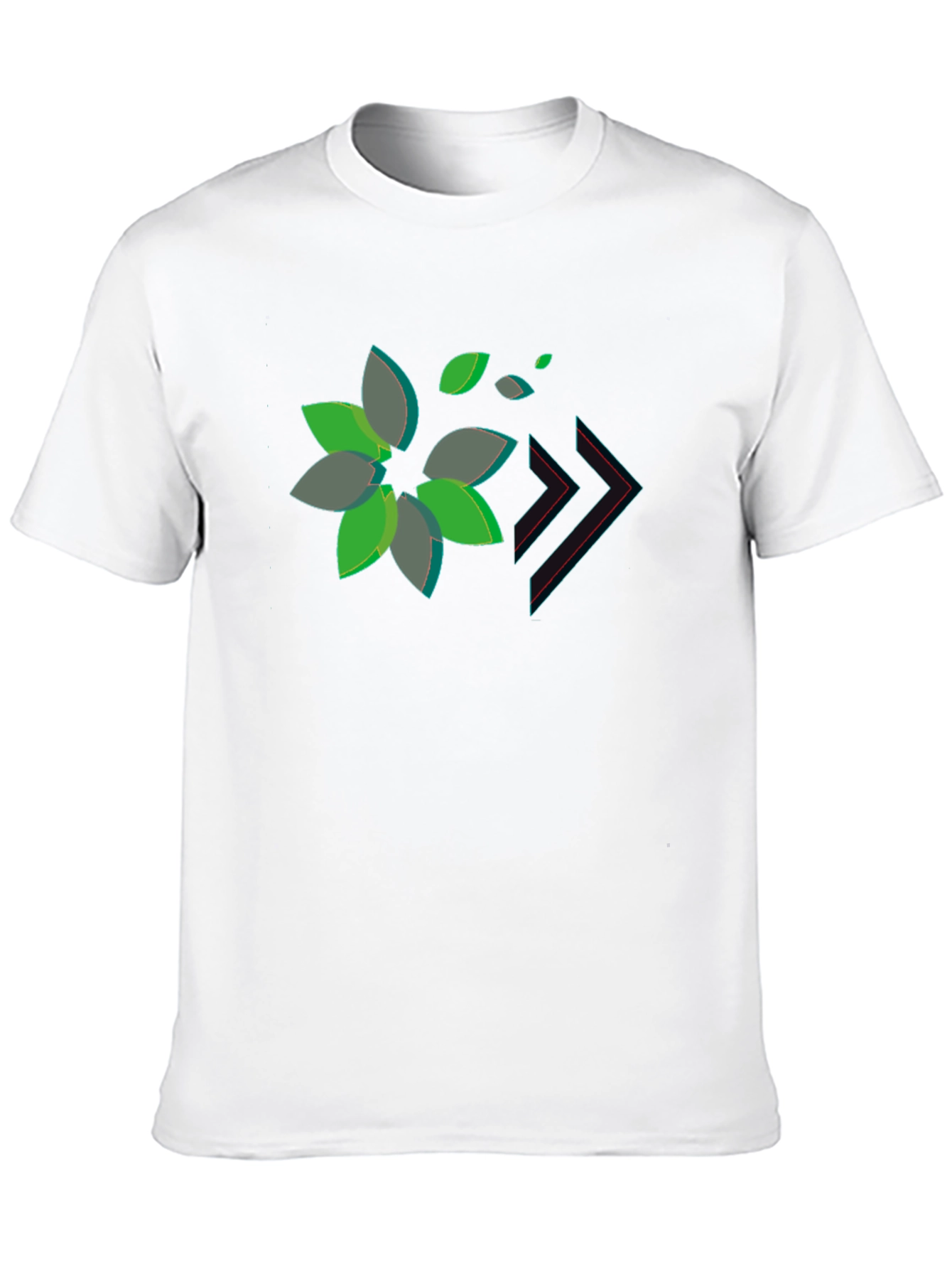 Stylish Black Tee with Abstract Floral Design