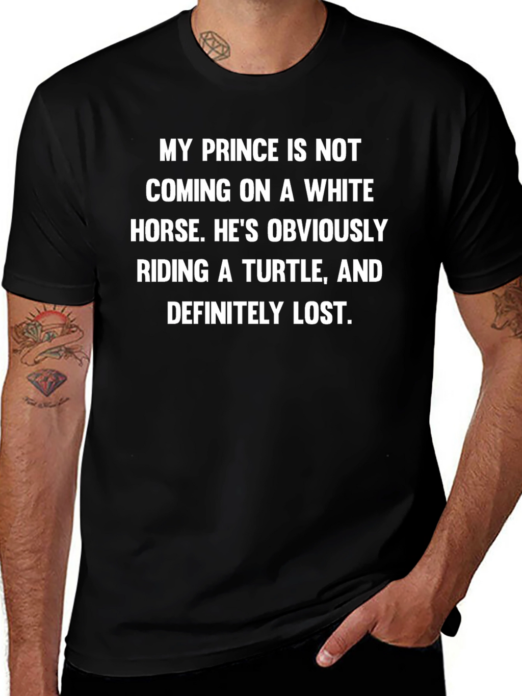 Humorous Turtle Prince Graphic T-Shirt