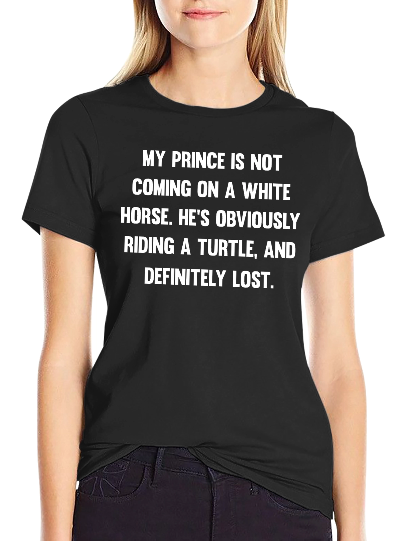 Humorous Turtle Prince Graphic T-Shirt