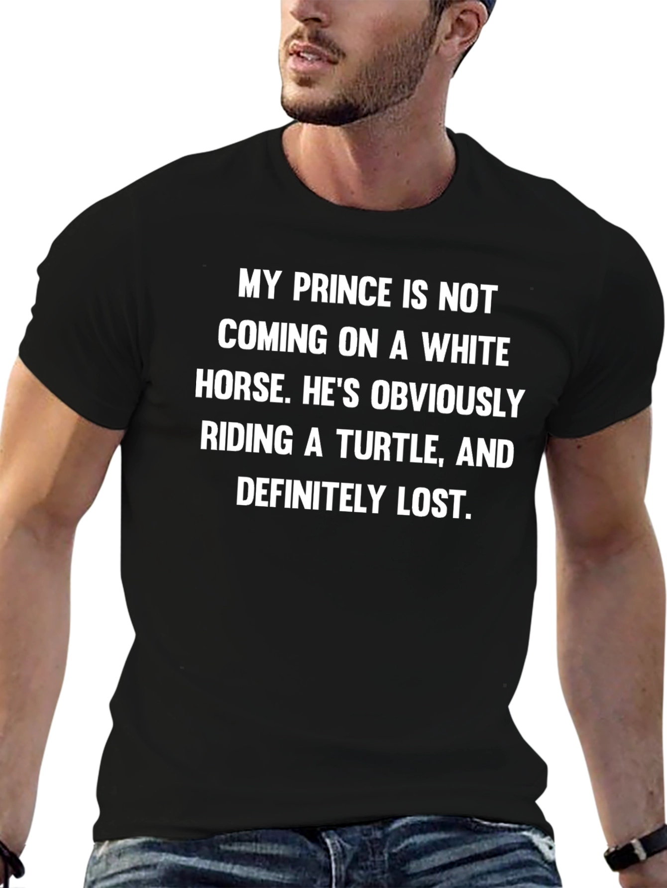 Humorous Turtle Prince Graphic T-Shirt