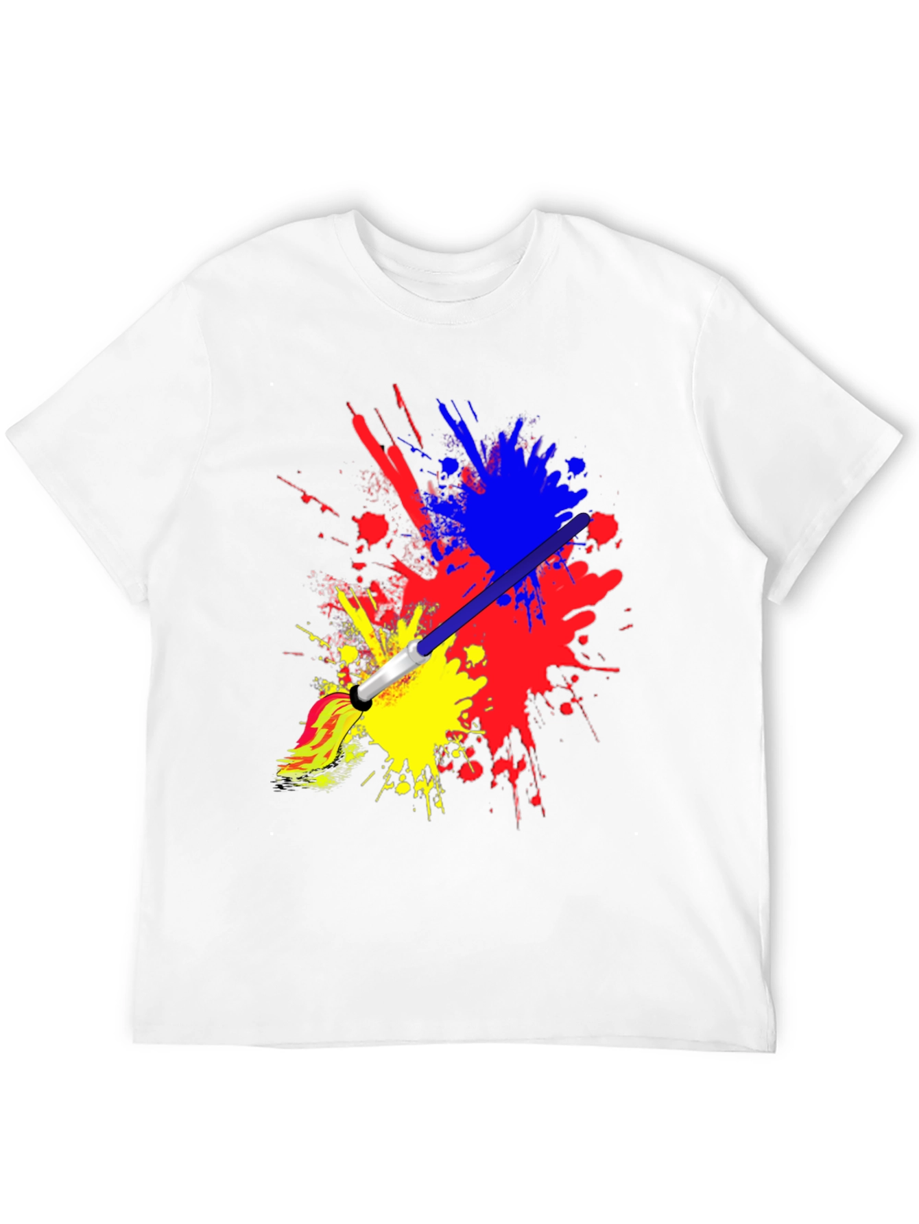 Abstract Paint Splatter Graphic Black T-Shirt