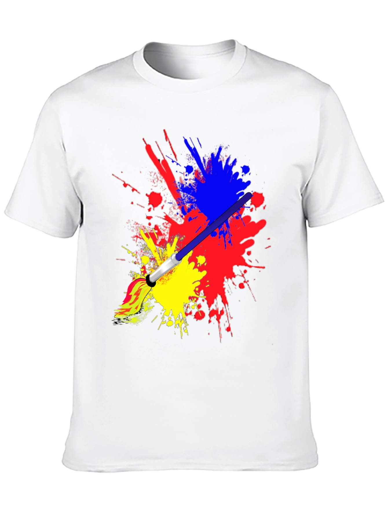 Abstract Paint Splatter Graphic Black T-Shirt