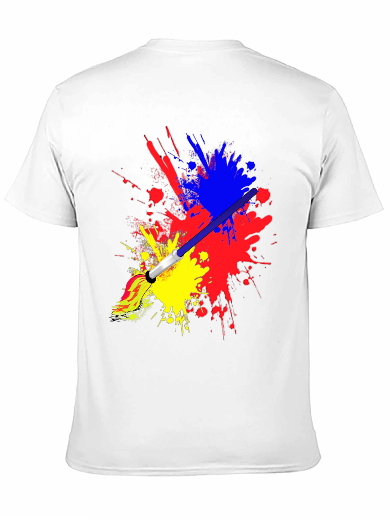 Abstract Paint Splatter Graphic Black T-Shirt