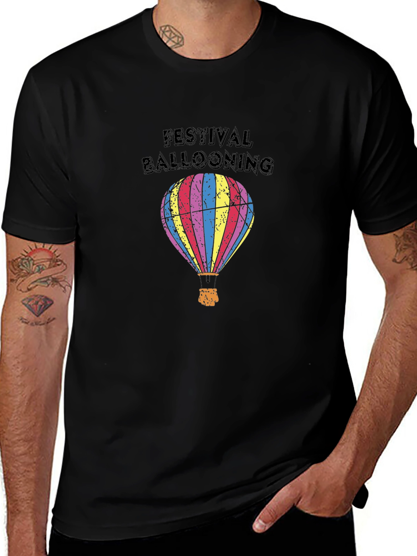 Festival Ballooning Black Graphic Tee