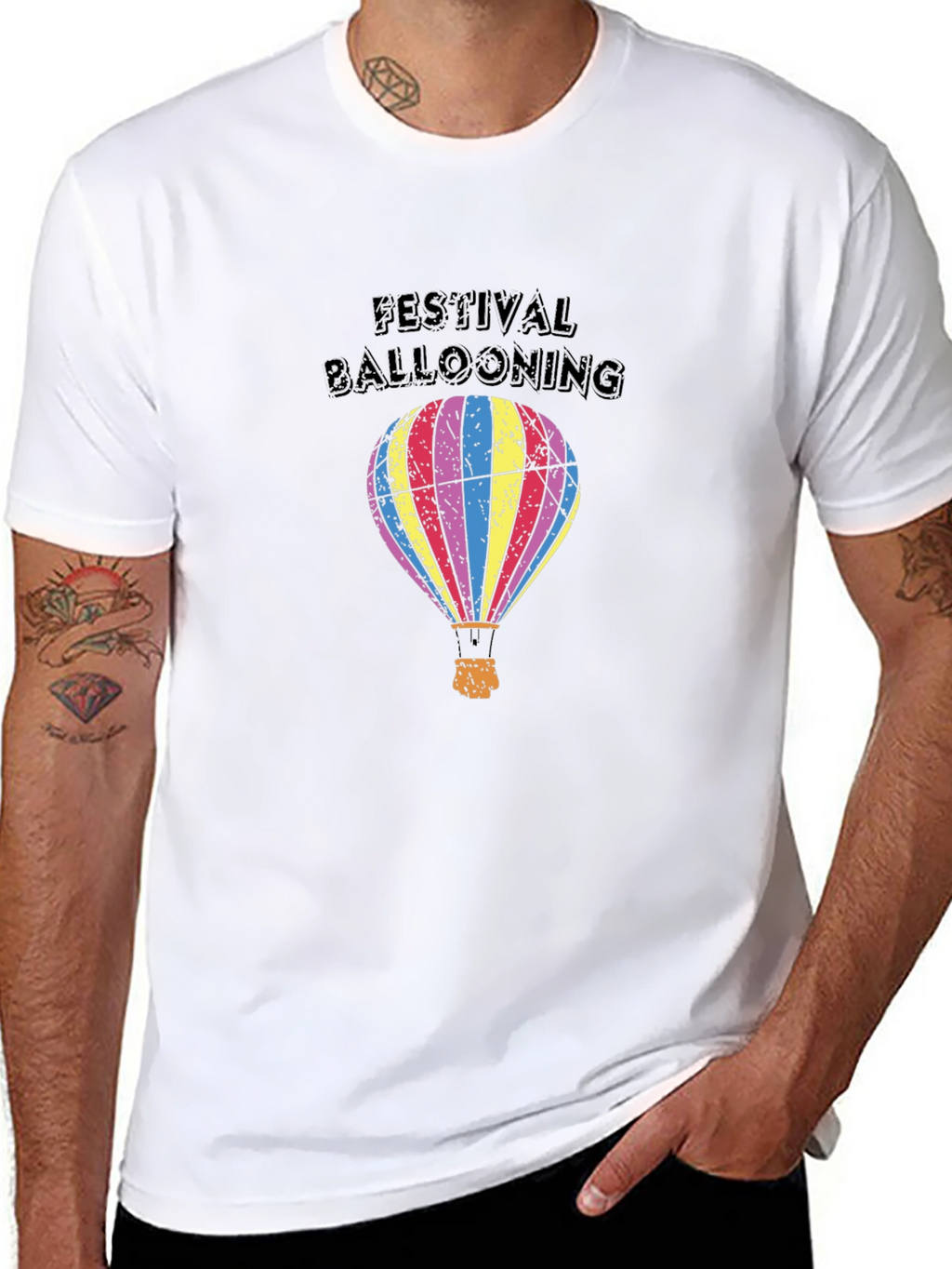 Festival Ballooning Black Graphic Tee