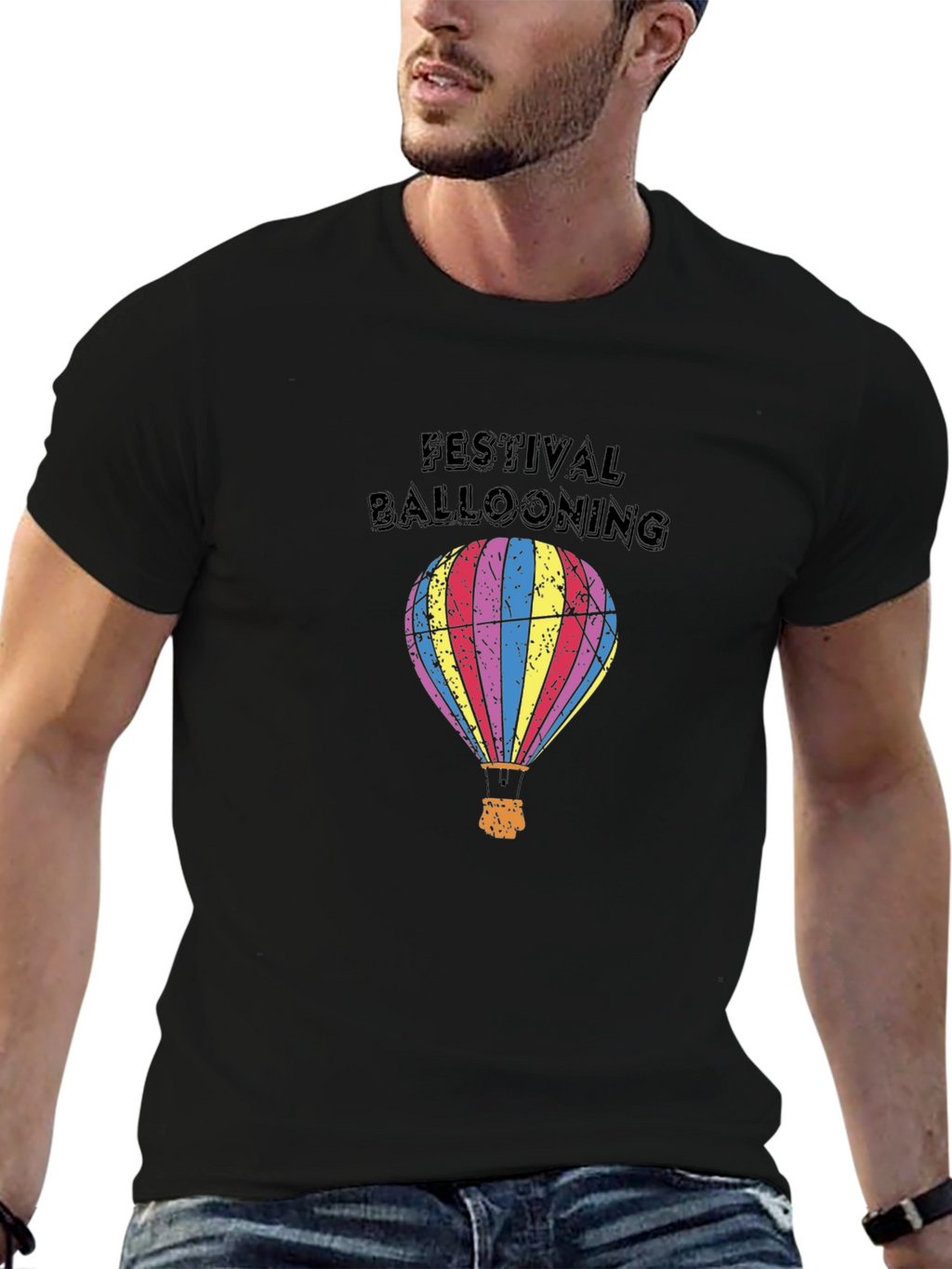 Festival Ballooning Black Graphic Tee