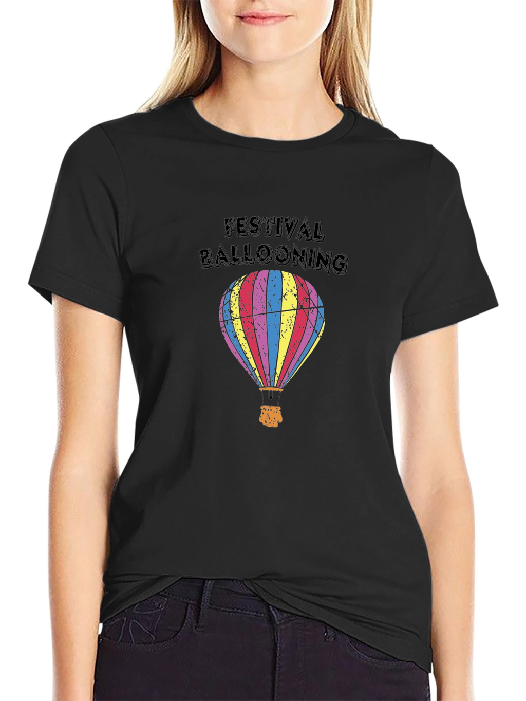 Festival Ballooning Black Graphic Tee