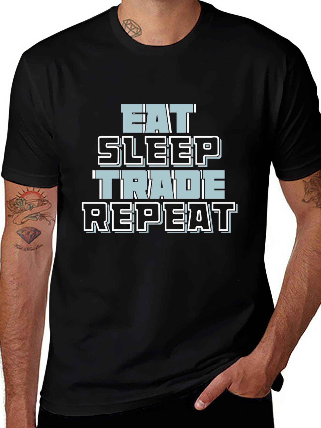 Eat Sleep Trade Repeat Graphic T-Shirt