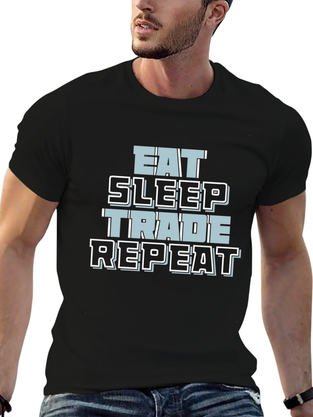 Eat Sleep Trade Repeat Graphic T-Shirt