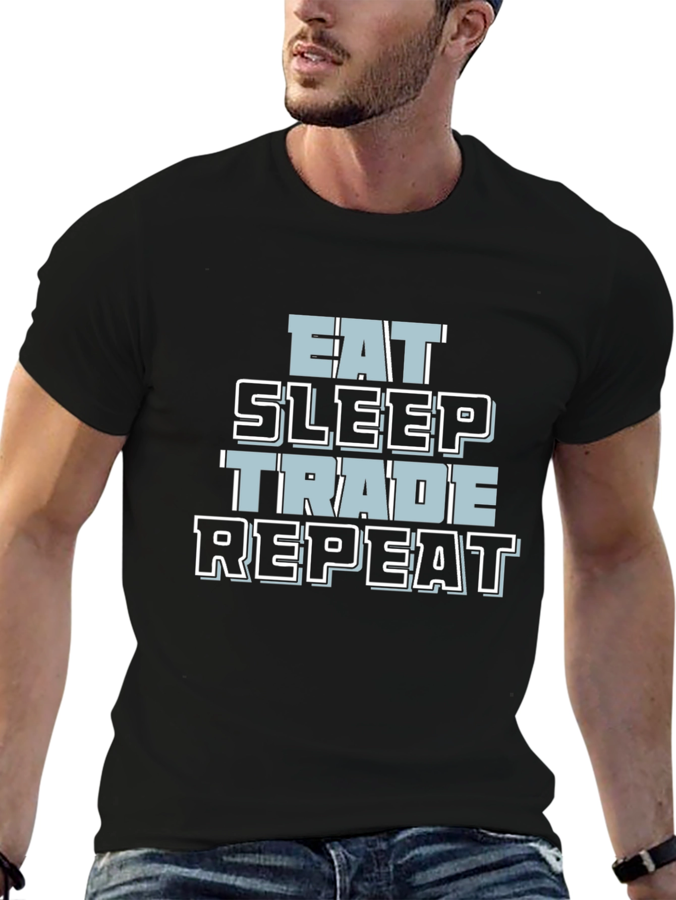 Eat Sleep Trade Repeat Graphic T-Shirt