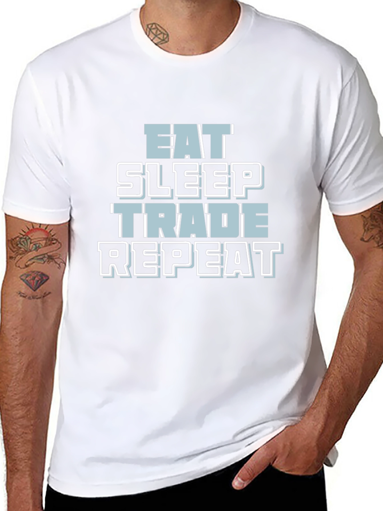 Eat Sleep Trade Repeat Graphic T-Shirt